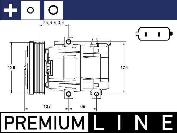 Компрессор, кондиционер MAHLE ACP855000P