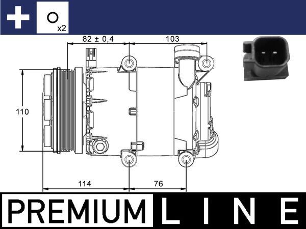Компрессор, кондиционер MAHLE ACP864000P