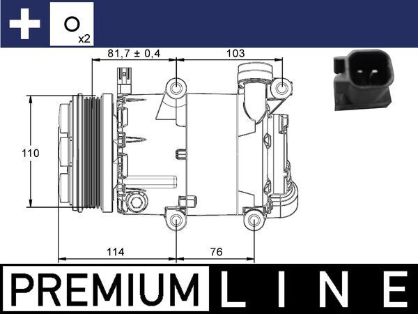 Компрессор, кондиционер MAHLE ACP866000P
