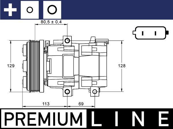Компрессор, кондиционер MAHLE ACP88000P