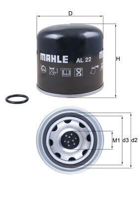 Патрон осушителя воздуха, пневматическая система MAHLE AL22