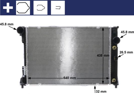 Радиатор, охлаждение двигателя MAHLE CR1176000S