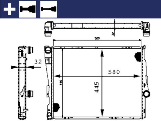 Радиатор, охлаждение двигателя MAHLE CR455000S