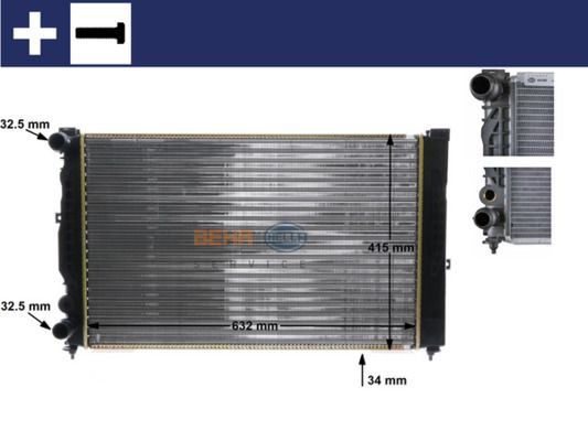 Радиатор, охлаждение двигателя MAHLE CR647000S