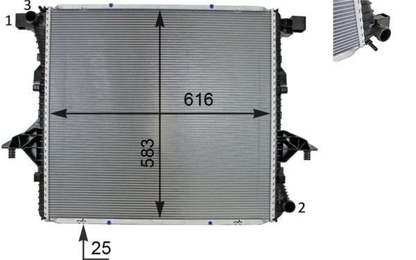Радиатор, охлаждение двигателя MAHLE CR81000S