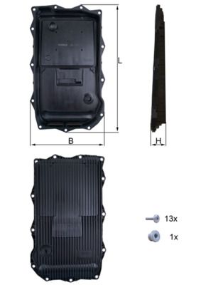 Масляный поддон, автоматическая коробка передач MAHLE HX184KIT