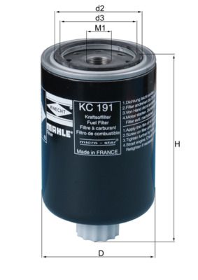 Топливный фильтр MAHLE KC191