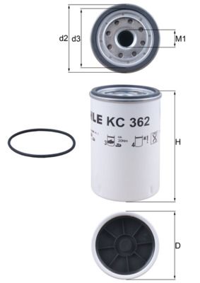Топливный фильтр MAHLE KC362D