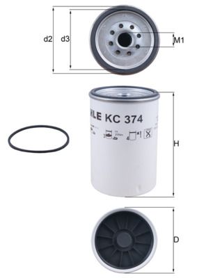 Топливный фильтр MAHLE KC374D