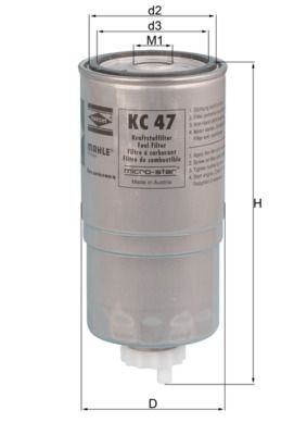 Топливный фильтр MAHLE KC47