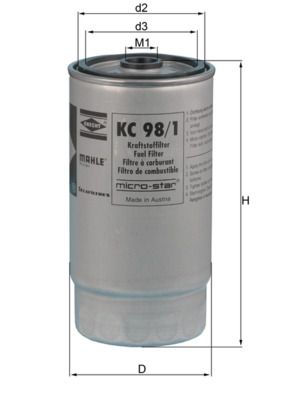 Топливный фильтр MAHLE KC981