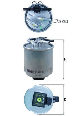 Топливный фильтр MAHLE KL44039