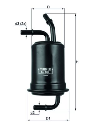 Топливный фильтр MAHLE KL487