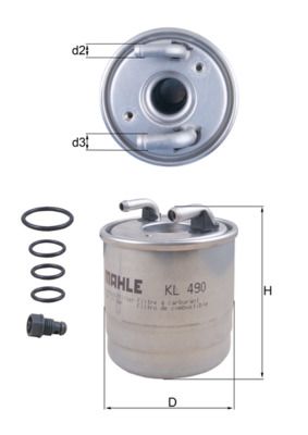 Топливный фильтр MAHLE KL490D