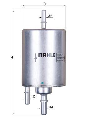 Топливный фильтр MAHLE KL571