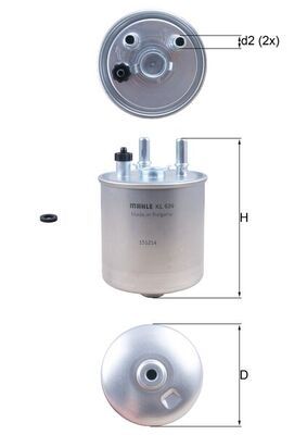 Топливный фильтр MAHLE KL639D