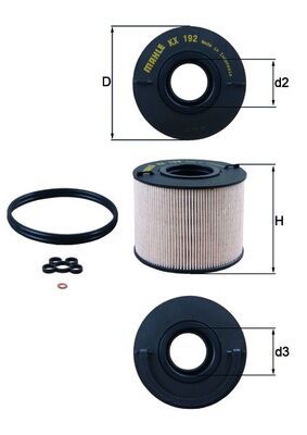 Топливный фильтр MAHLE KX192D