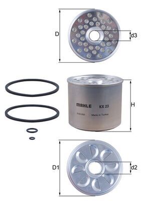 Топливный фильтр MAHLE KX23D
