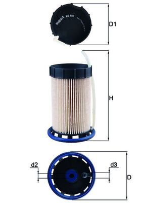Топливный фильтр MAHLE KX492