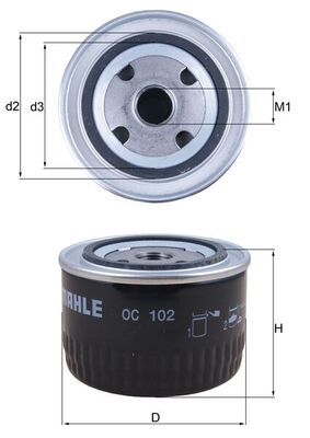 Масляный фильтр MAHLE OC102