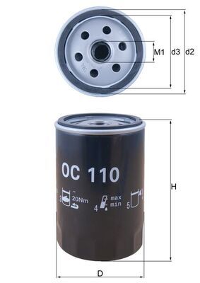 Масляный фильтр MAHLE OC110