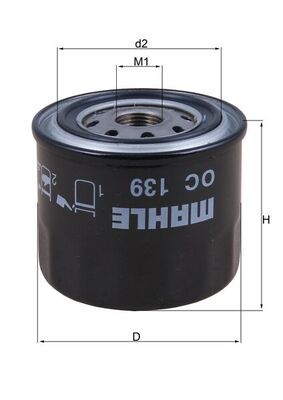 Масляный фильтр MAHLE OC139