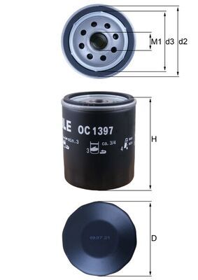 Масляный фильтр MAHLE OC1397
