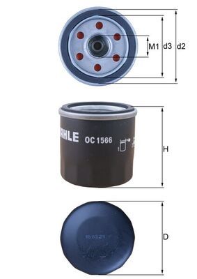 Масляный фильтр MAHLE OC1566