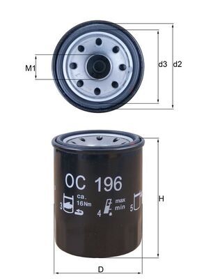 Масляный фильтр MAHLE OC196