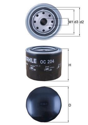 Масляный фильтр MAHLE OC204