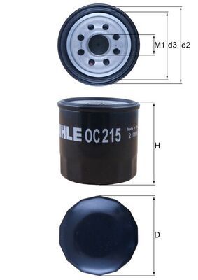 Масляный фильтр MAHLE OC215