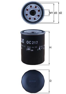 Масляный фильтр MAHLE OC217