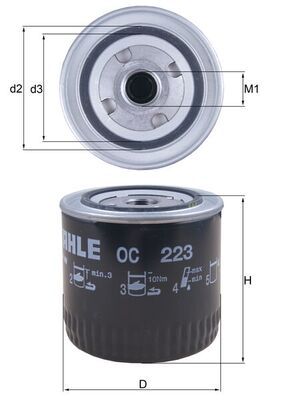 Масляный фильтр MAHLE OC223