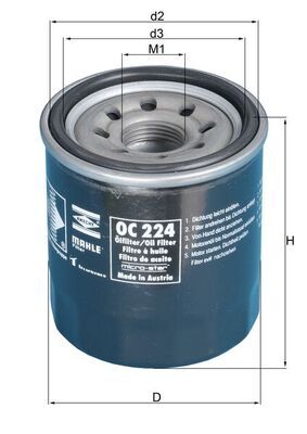 Масляный фильтр MAHLE OC224