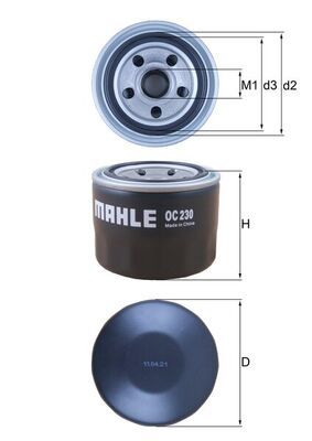 Масляный фильтр MAHLE OC230