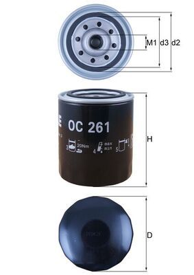 Масляный фильтр MAHLE OC261