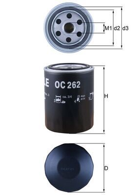 Масляный фильтр MAHLE OC262