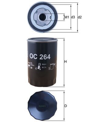 Масляный фильтр MAHLE OC264