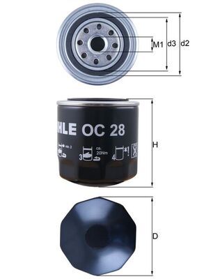 Масляный фильтр MAHLE OC28