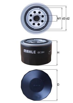 Масляный фильтр MAHLE OC384
