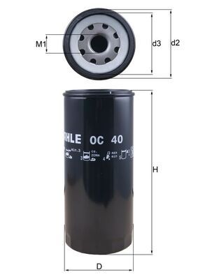 Масляный фильтр MAHLE OC40