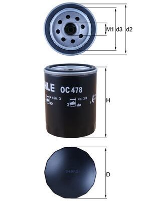 Масляный фильтр MAHLE OC478