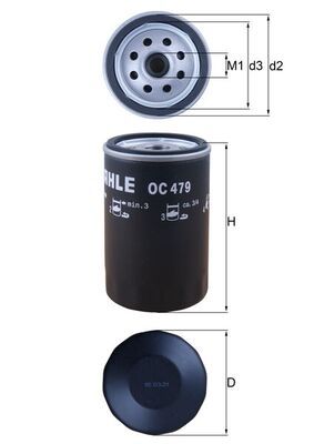 Масляный фильтр MAHLE OC479