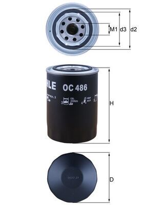 Масляный фильтр MAHLE OC486