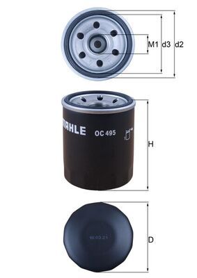 Масляный фильтр MAHLE OC495