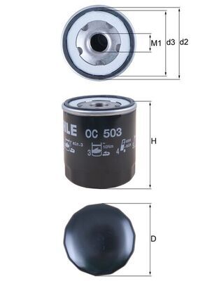 Масляный фильтр MAHLE OC503
