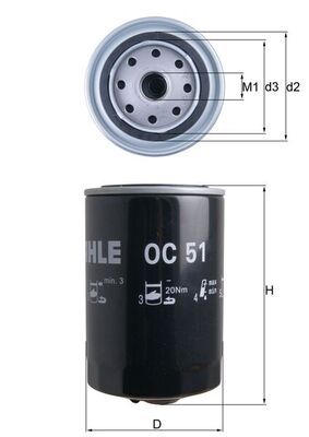 Масляный фильтр MAHLE OC51
