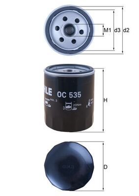 Масляный фильтр MAHLE OC535