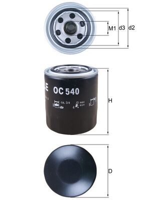 Масляный фильтр MAHLE OC540