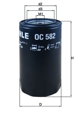 Масляный фильтр MAHLE OC582